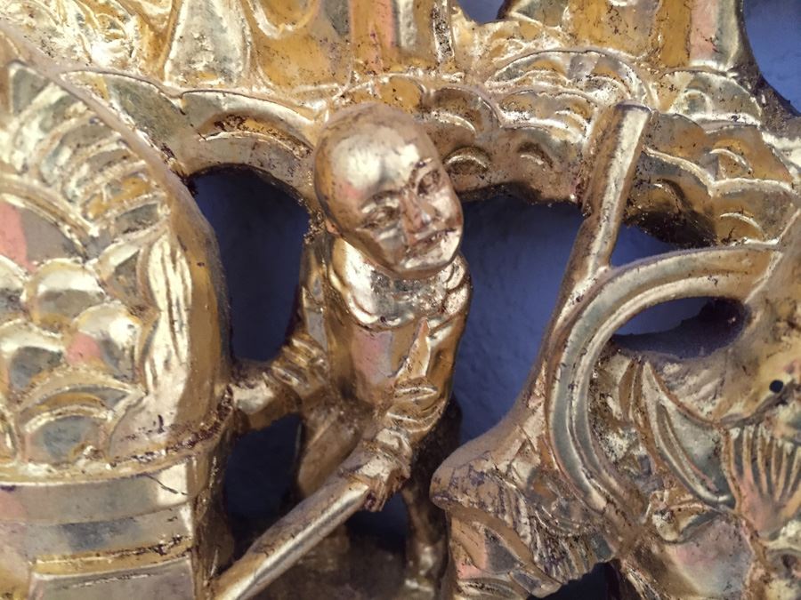 Vintage Asian Wood Carving Wall Hanging [Photo 11]