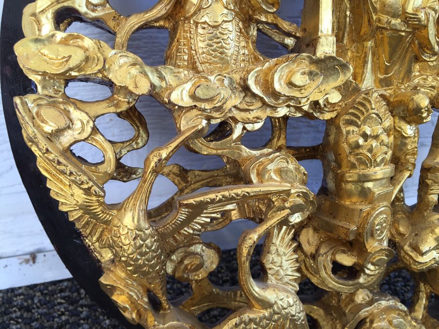 Vintage Asian Wood Carving Wall Hanging [Photo 17]