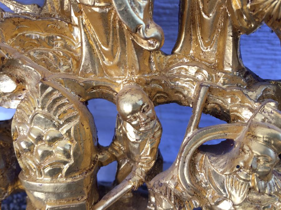 Vintage Asian Wood Carving Wall Hanging [Photo 21]