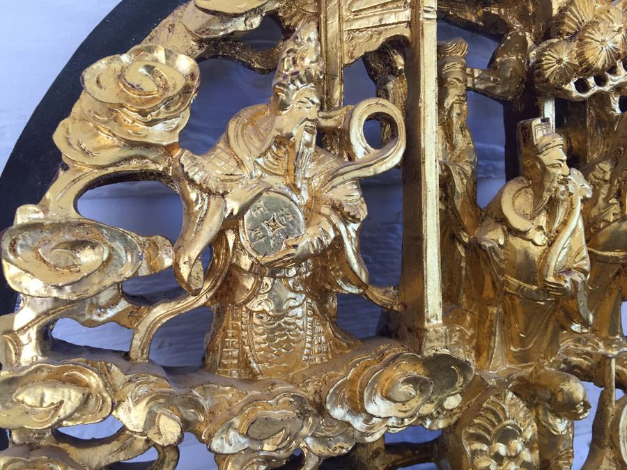 Vintage Asian Wood Carving Wall Hanging [Photo 16]