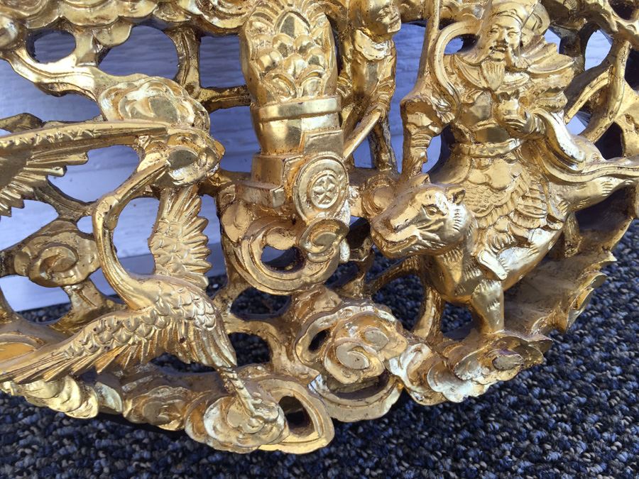 Vintage Asian Wood Carving Wall Hanging [Photo 18]