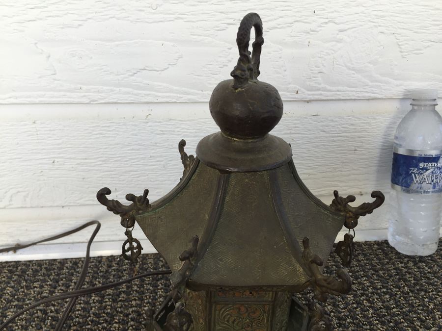 Stunning Asian Metal Lamp [Photo 13]