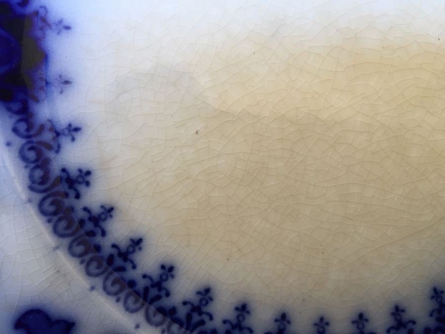 8' Florida Flow Blue England Plate [Photo 5]