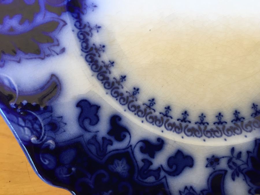 8' Florida Flow Blue England Plate [Photo 4]