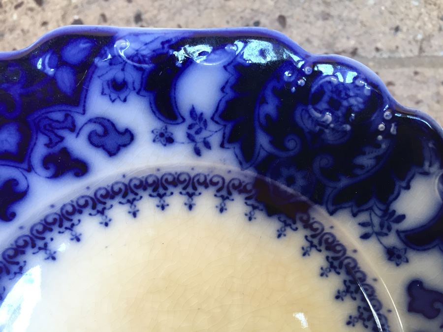 8' Florida Flow Blue England Plate [Photo 6]