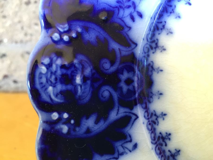 8' Florida Flow Blue England Plate [Photo 3]