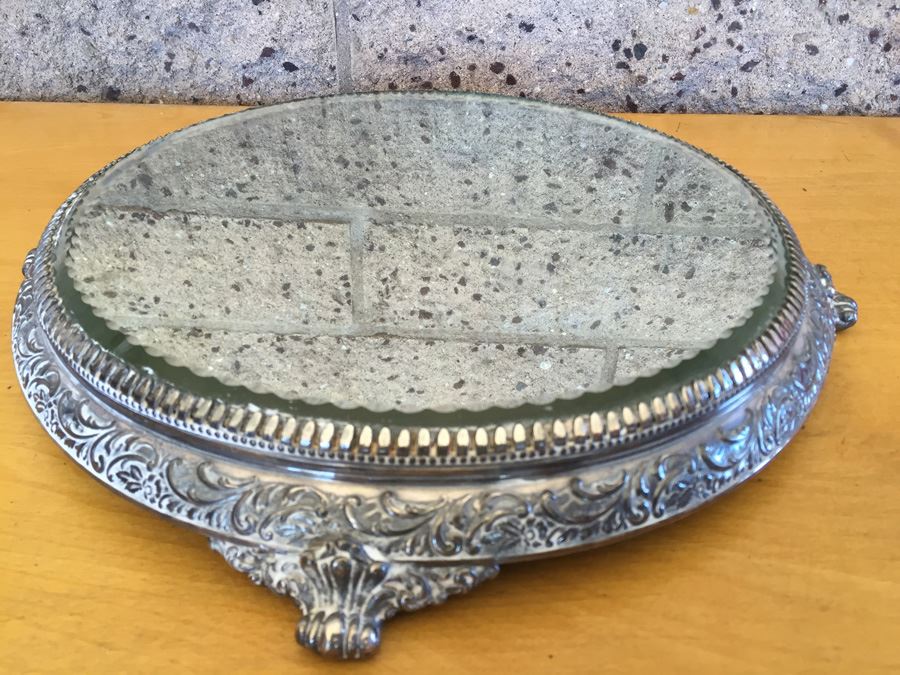 Antique Van Bergh Mirrored Vanity Plateau [Photo 6]