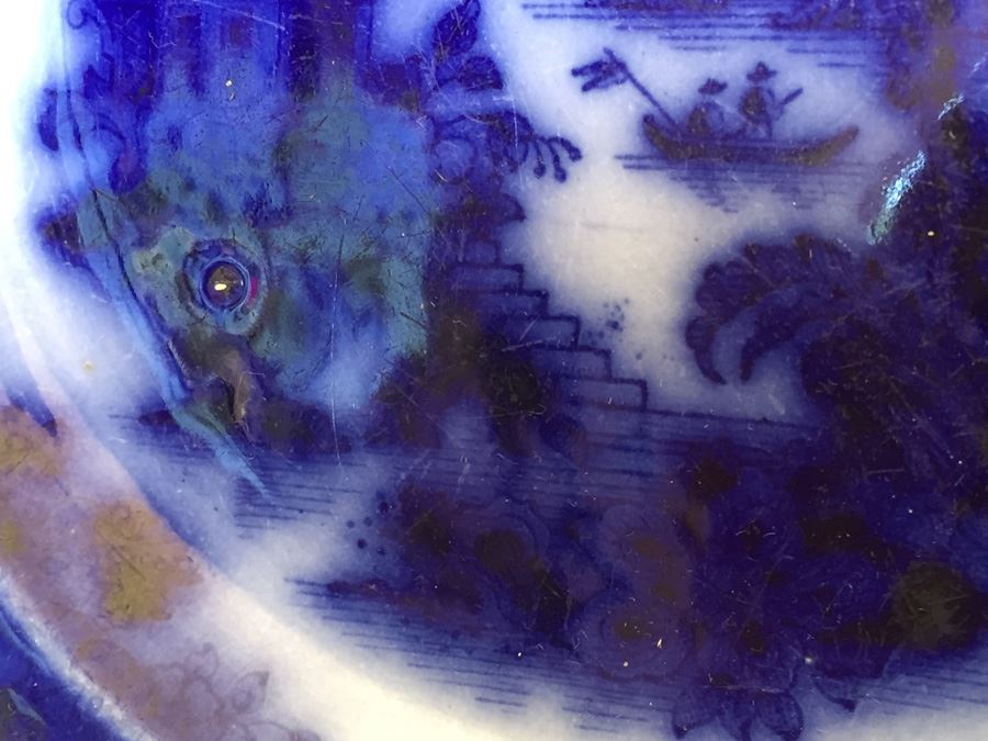 Flow Blue Ironstone Shanghai Plate - JF & Co [Photo 6]