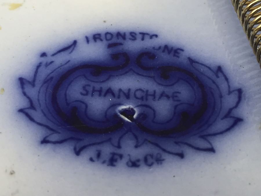 Flow Blue Ironstone Shanghai Plate - JF & Co [Photo 10]