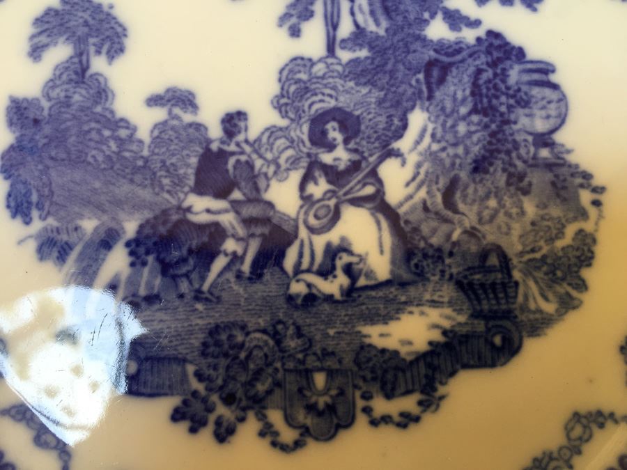 Flow Blue Plate Watteau England N.W.P. Co [Photo 8]