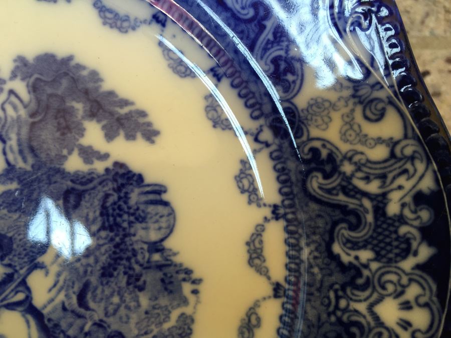 Flow Blue Plate Watteau England N.W.P. Co [Photo 9]
