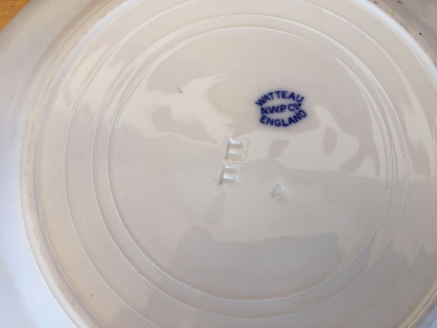 Flow Blue Plate Watteau England N.W.P. Co [Photo 12]