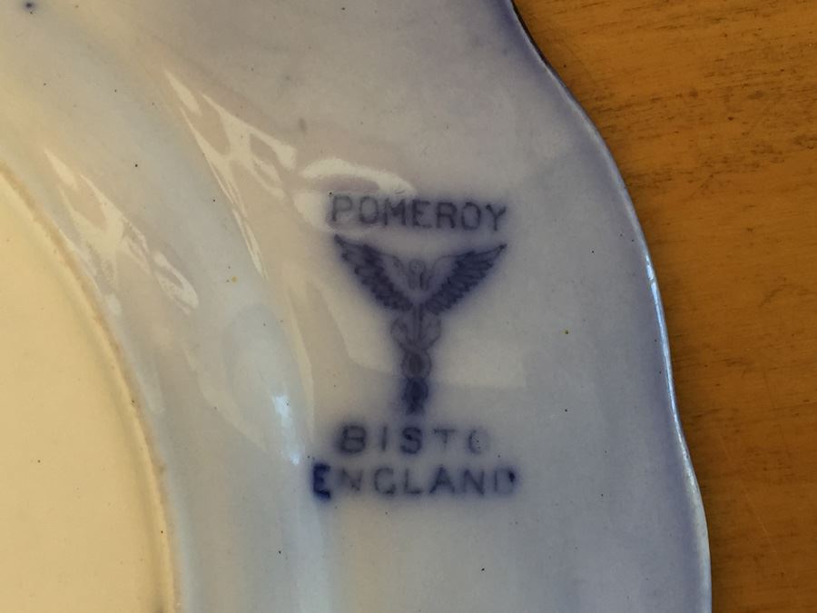 Flow Blue Plate - Bishop & Stonier Pomeroy Bisto England [Photo 3]