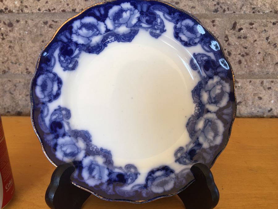 Flow Blue Plate - Bishop & Stonier Pomeroy Bisto England [Photo 4]