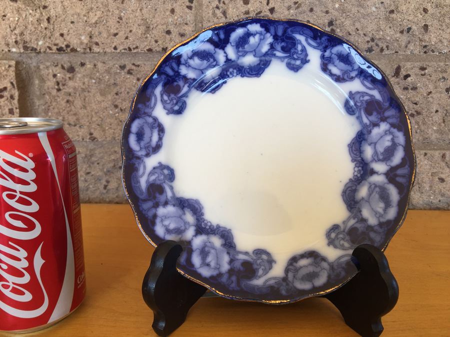 Flow Blue Plate - Bishop & Stonier Pomeroy Bisto England [Photo 1]