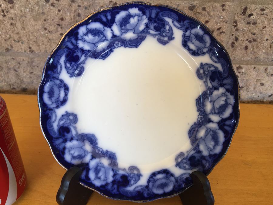 Flow Blue Plate - Bishop & Stonier Pomeroy Bisto England [Photo 5]