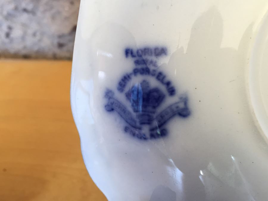 Florida Flow Blue England Plate [Photo 7]