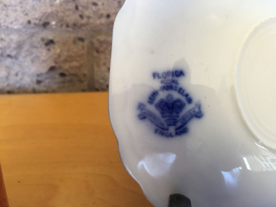 Florida Flow Blue England Plate [Photo 8]