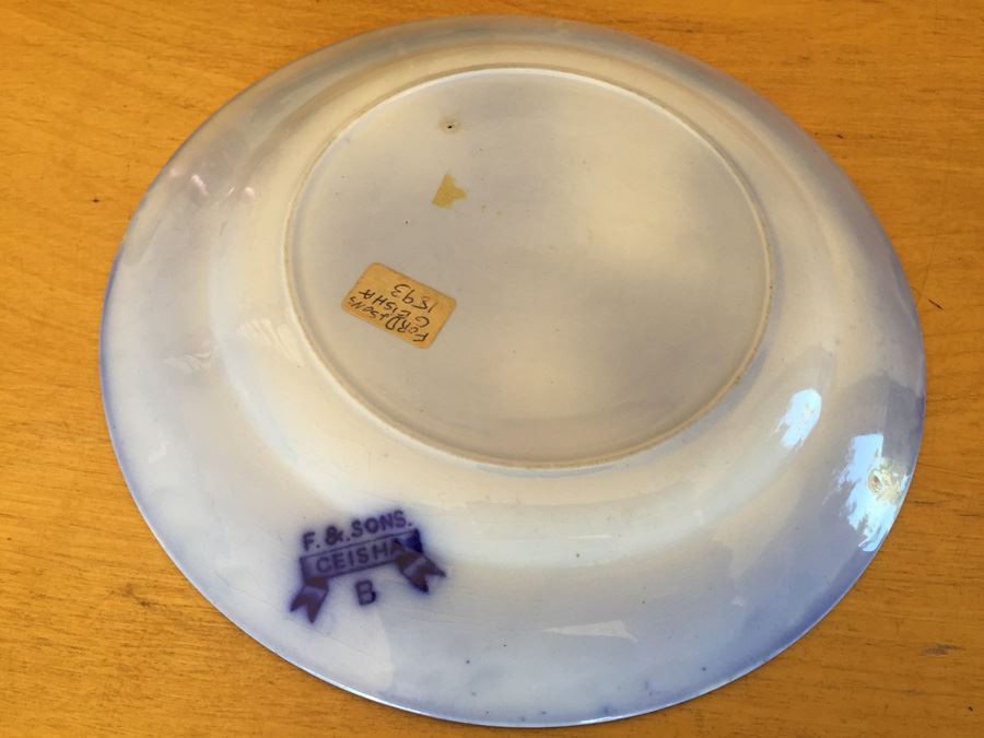 Ford & Sons Geisha Flow Blue Bowl 1893 [Photo 12]