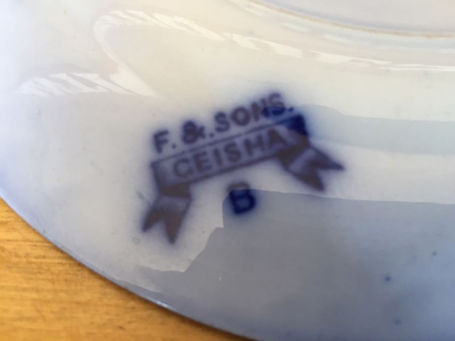 Ford & Sons Geisha Flow Blue Bowl 1893 [Photo 11]