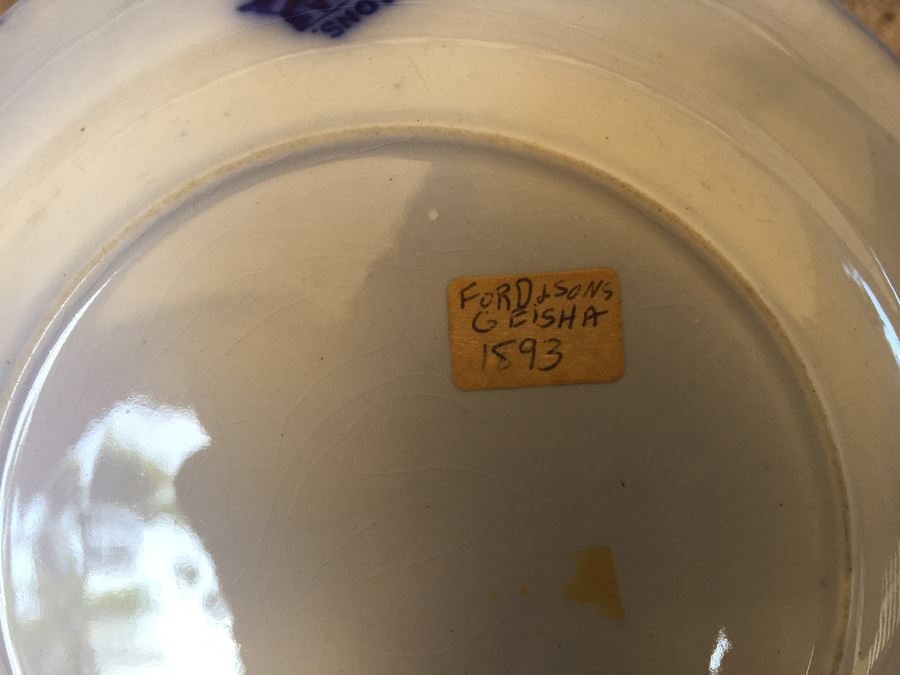 Ford & Sons Geisha Flow Blue Bowl 1893 [Photo 10]