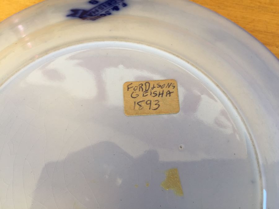 Ford & Sons Geisha Flow Blue Bowl 1893 [Photo 13]