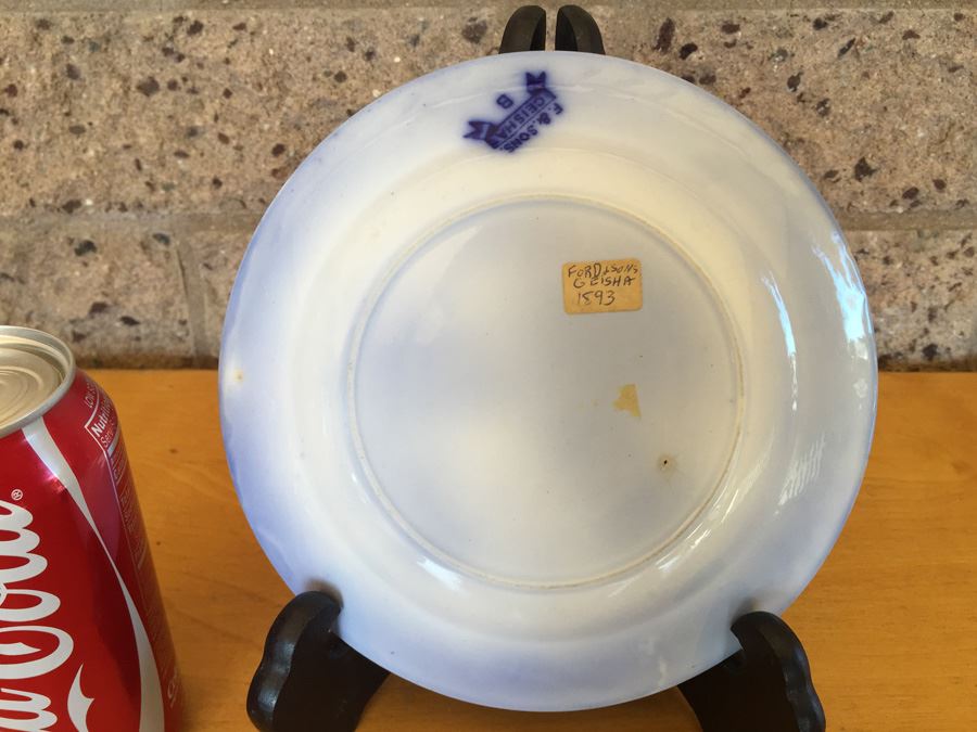 Ford & Sons Geisha Flow Blue Bowl 1893 [Photo 9]