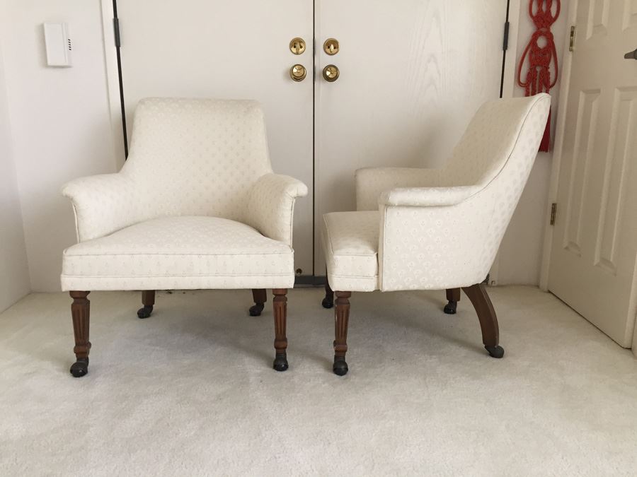 Pair Of Occasional Chairs On Casters [Photo 2]