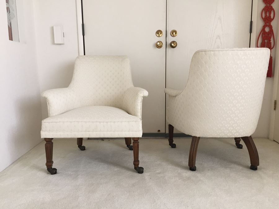 Pair Of Occasional Chairs On Casters [Photo 3]