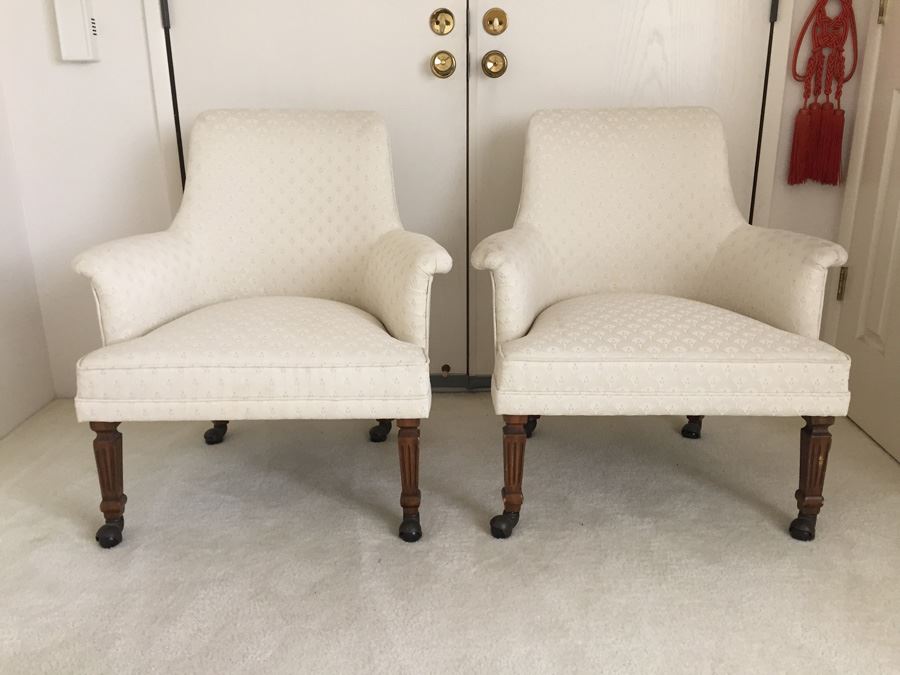Pair Of Occasional Chairs On Casters [Photo 4]