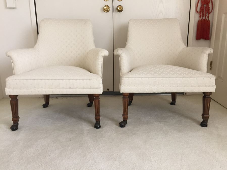 Pair Of Occasional Chairs On Casters [Photo 1]