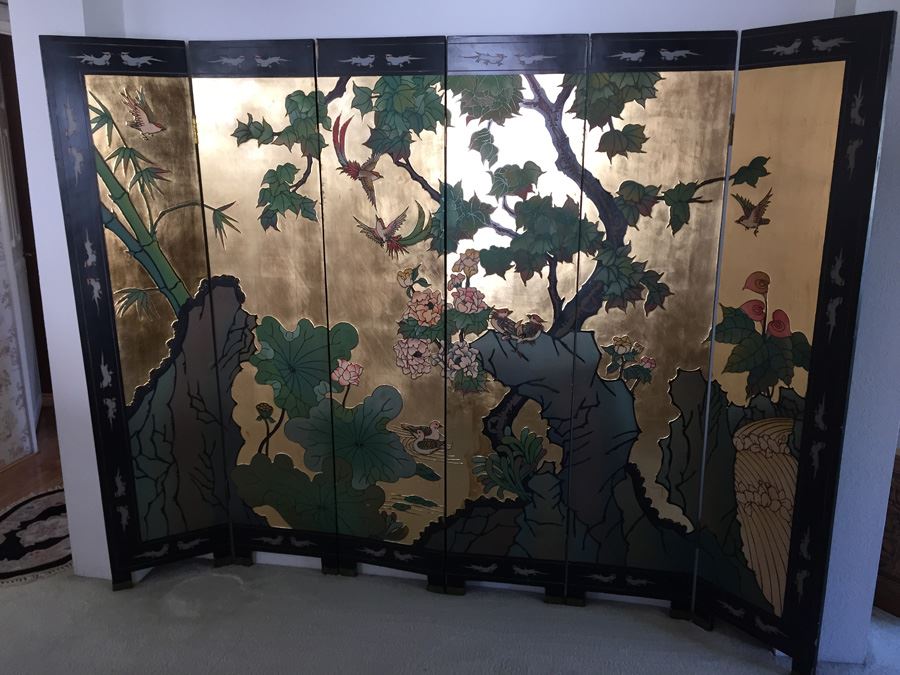 Large Double-Sided 6-Panel Asian Screen [Photo 2]
