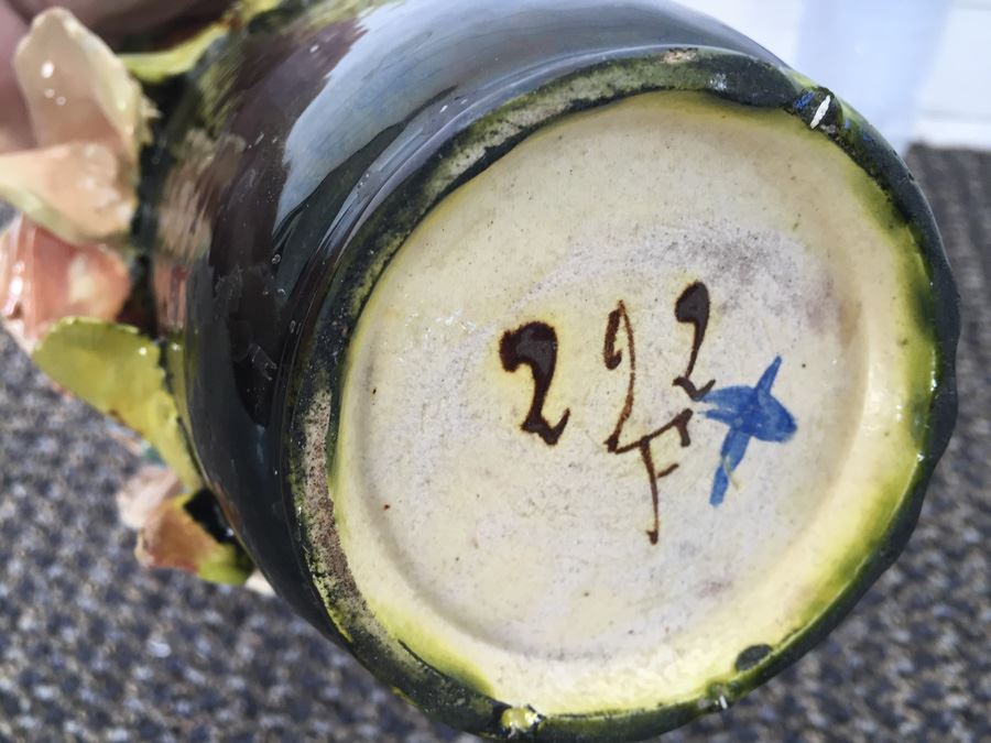 Floral Pottery Vase Signed On Bottom [Photo 8]