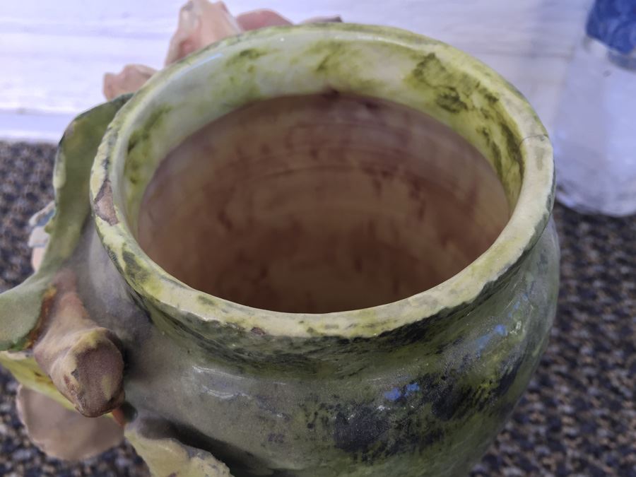 Floral Pottery Vase Signed On Bottom [Photo 9]