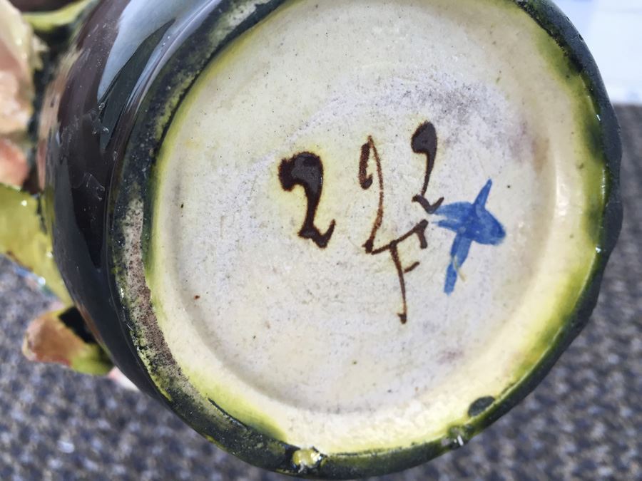Floral Pottery Vase Signed On Bottom [Photo 3]