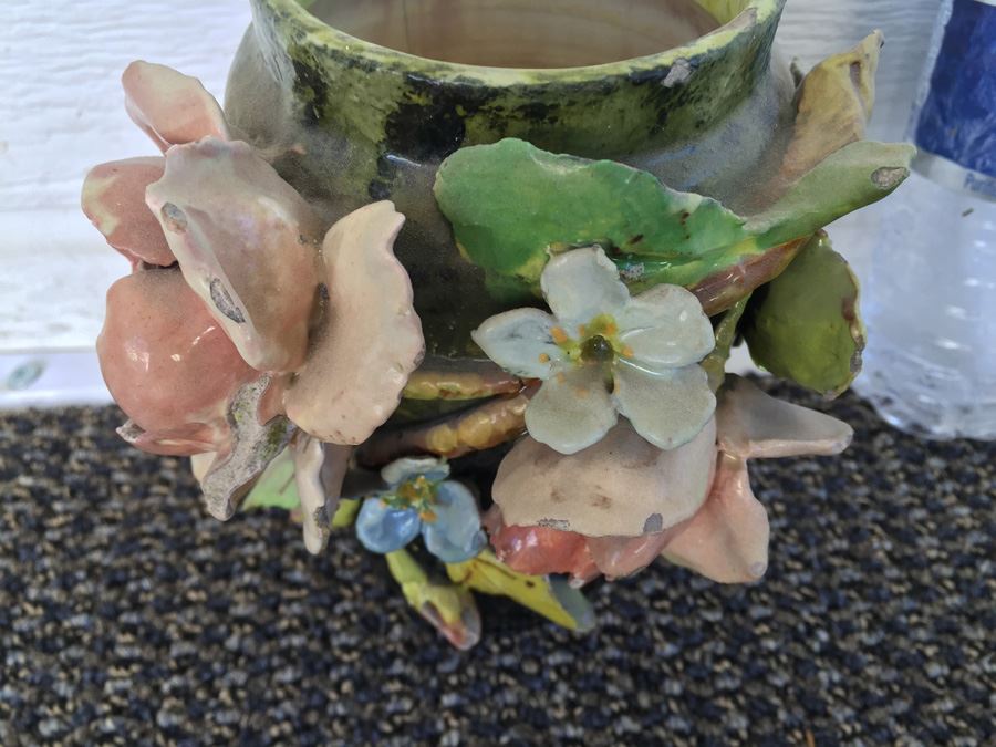 Floral Pottery Vase Signed On Bottom [Photo 4]