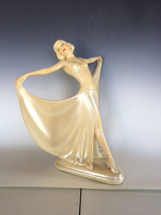 Large Figurine Of Woman Stretching Out Her Dress By Original Art - CHARITY ITEM [Photo 1]