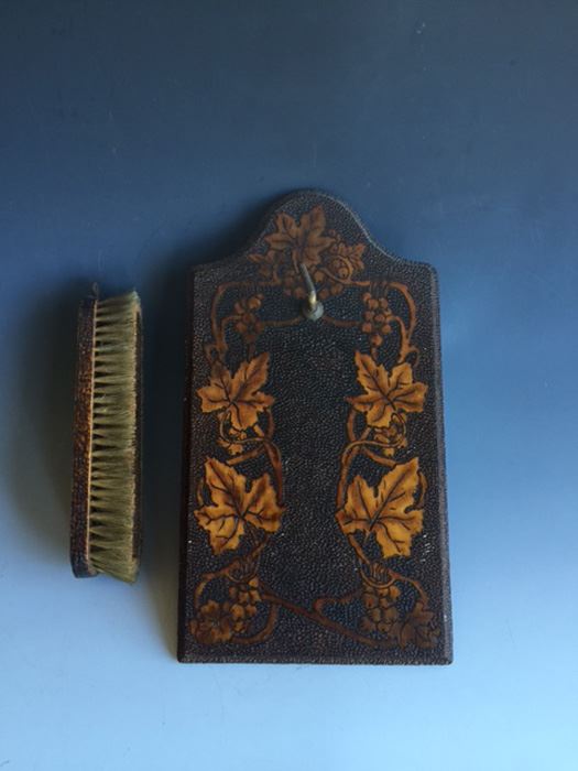 Tramp Art Brush With Wall Mounted Holder [Photo 10]
