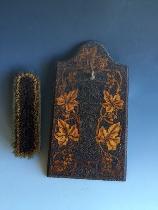 Tramp Art Brush With Wall Mounted Holder [Photo 9]