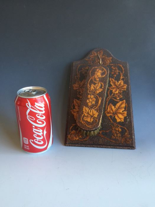 Tramp Art Brush With Wall Mounted Holder [Photo 2]