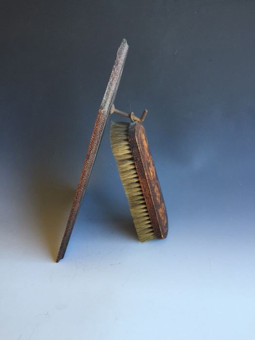 Tramp Art Brush With Wall Mounted Holder [Photo 4]