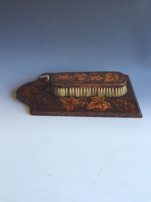 Tramp Art Brush With Wall Mounted Holder [Photo 3]