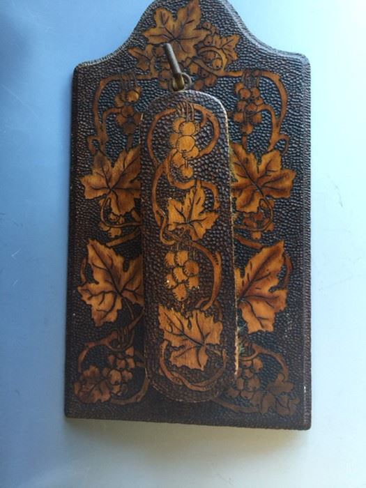 Tramp Art Brush With Wall Mounted Holder [Photo 7]