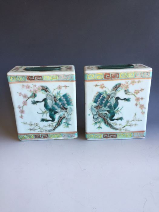 Pair Of Chinese Famille Rose Opium Pillows [Photo 4]