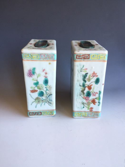 Pair Of Chinese Famille Rose Opium Pillows [Photo 5]