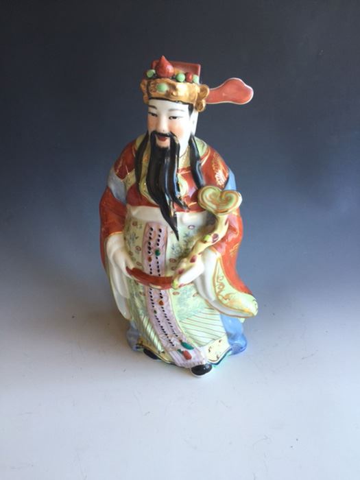 Large Asian Hand Painted Figurine