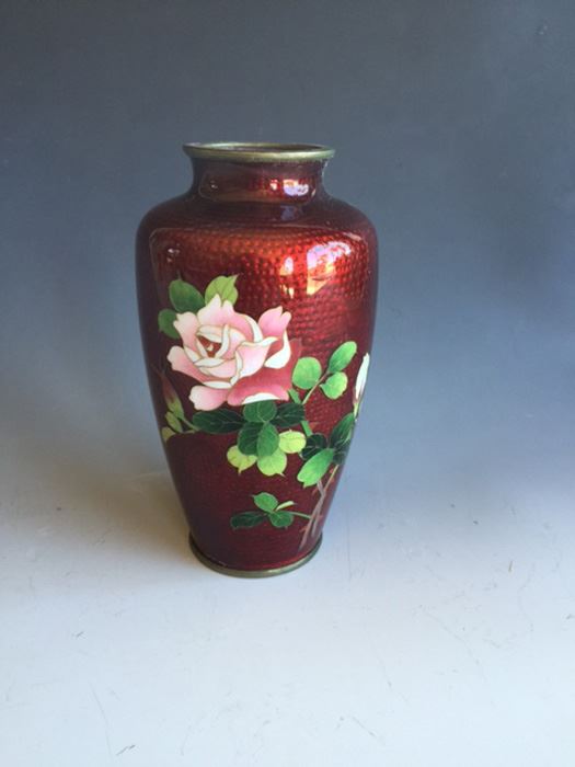 Japanese Ginbari Cloisonne Vase - Estimate $200-$300