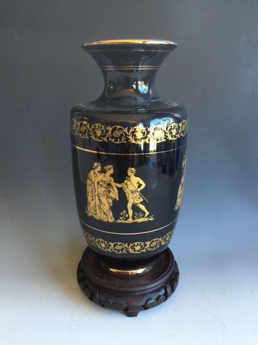 Gold Plated Black And Gold Vase