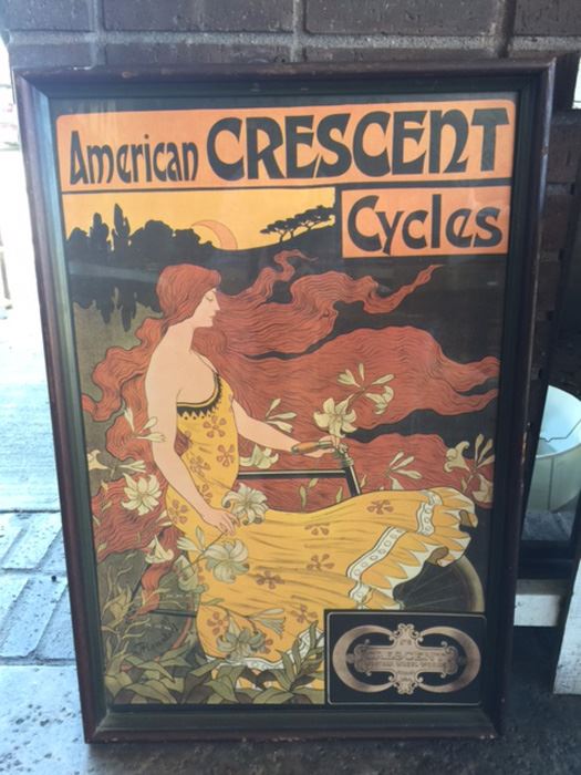 Framed Mid-Century American Crescent Cycles Print