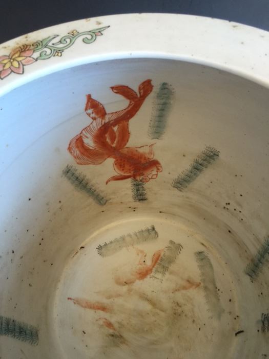 Vintage Chinese Fish Bowl Or Jardiniere Signed [Photo 3]